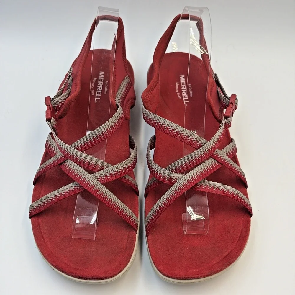 Merrell Red Chili District Muri Lattice Strap Sandals Outdoors Comfort Womens 11